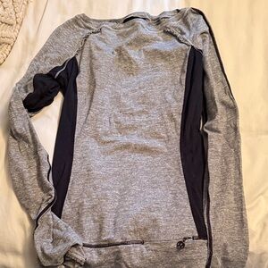 lululemon athletica Gray and Black Long Sleeve Top
